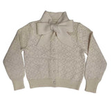 Kipp Oatmilk Lyla Bow Pointelle Cardigan