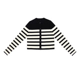 Coco Blanc Black/Cream Ribbed Cardigan