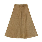 Coco Blanc Mocha Herringbone Side Buckle Skirt