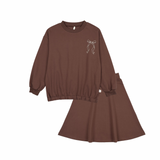 Pouf Rosy Brown Bow Skirt Set