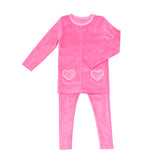 Little Label Hot Pink Velour Heart Pocket Pj’s