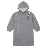 Kix Grey Open Zipper Dress