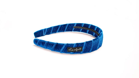 Le Enfant Royal Blue Twisted Velvet Headband