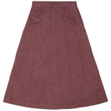 Kix Burgundy Denim Panel Midi Skirt