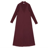 Kix Burgundy V Neck Maxi Dress