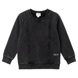 Mini P Black Washed Piping Detail Sweatshirt