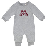 Mini P Grey/Red Velvet Emblem Overalls