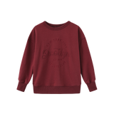Hello Yellow Burgundy Boma Self Fabric Sweatshirt