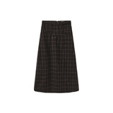 Mallory and Merlot Brown Wool Skirt