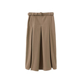 Mallory and Merlot Cream Mica Wool Midi Skirt