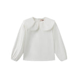 Tustello White Big Collared Top