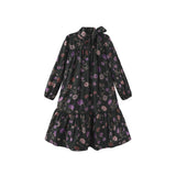 Minimal Floral Neck Bow Dress