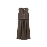 Petite Persona Brown Wool Vest Dress