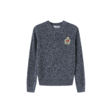 Vibe Navy Marled Big Patch Knit Sweater