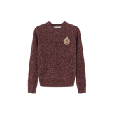 Vibe Burgundy Marled Big Patch Knit Sweater
