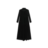 Lilou Black Velour Turtleneck Maxi Dress
