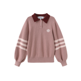 Vibe Pink Striped Sleeve Knit Sweater