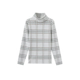 Vibe Plaid Knit Printed Turtleneck
