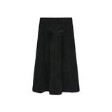 Vibe Black Corduroy Panel Midi Skirt