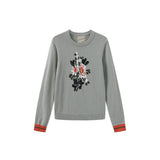 N+A Mint Rustic Flower Sweater