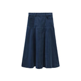 N+A Navy Rustic Drop Paneled Corduroy Skirt