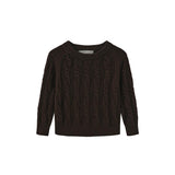 French Heritage Brown Jane Cable Knit Sweater