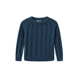 French Heritage Teal Jane Cable Knit Sweater
