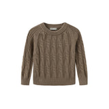 French Heritage Beige Jane Cable Knit Sweater
