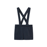 One Child Blue Briar Velvet Suspender Shorts