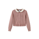 Petite Persona Pink Peer Collared Cardigan