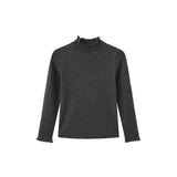 Papillon Grey Ruffled Edge Neck Sweater