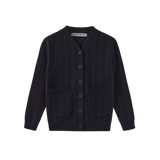 Harper James Navy Pilro Pinstripe Cardigan