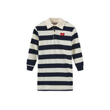 Phil and Phoebe Navy/White Trill Striped Sweatshirt Dress