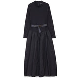 Gem Black V Yoke Brocade Dress