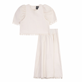 Gem Cream Fringe Detail Set
