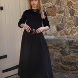 Bonjour Black Taffeta Buckle Waist Skirt