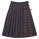 G-Degree Brown Plaid Pleated Skirt