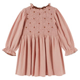 Emile Et Ida Pink Embroidered Smocked Dress
