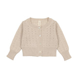 Lilette Taupe Dotted Open Knit Cardigan