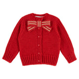 Emile Et Ida Red Bow Cardigan