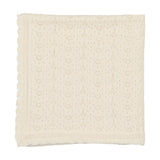 Lilette Cream Heart Open Knit Blanket