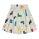 Teela Tetris Print Tiered Skirt