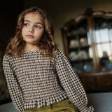Petit Blush Beige Check Flow Shirt