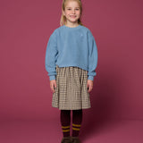 Petit Blush Check Beige/Blue Skirt