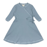 Teela Blue Contrast Wrap Dress