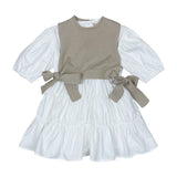Teela White/Beige Vest Dress