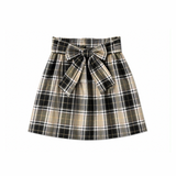 Piccola Ludo Beige Plaid Taffeta Misha Skirt