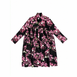 Christina Rohde Black Floral Mock Neck Combi Dress