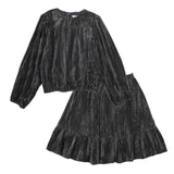 Teela Navy Crushed Velvet Teen Set