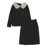 Teela Black Lace Knit Set